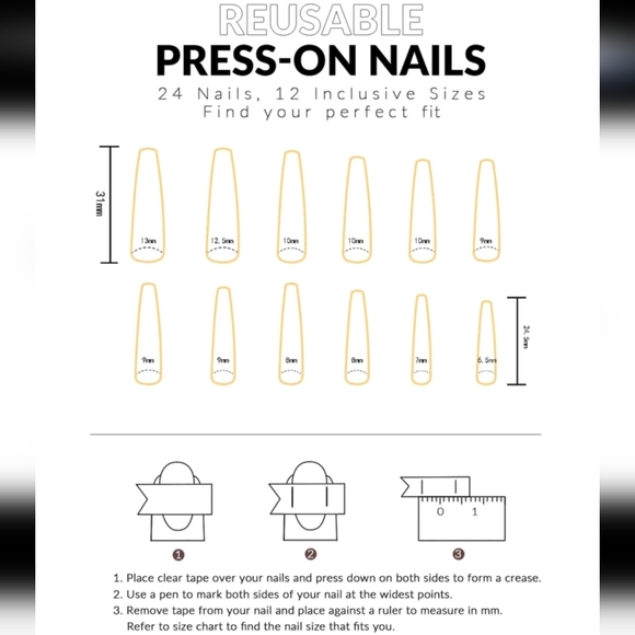 Elegant Press On Nails Coffin Long Color Is Brown - Picture 3 of 5